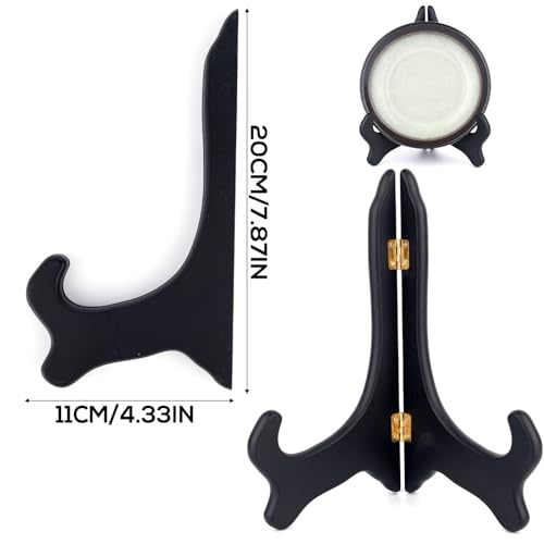 2pcs Wooden Display Stands, 20cm/8in Folding Easel Plate Small Holders Tabletop Table Decorative Picture Frame Display Stand for Books Cookbooks Dishes Photos Certificates Home & Office Decor by Penitue - Image 2