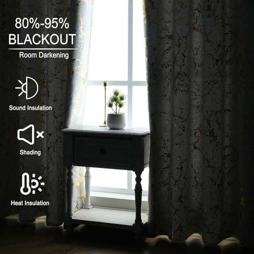 Rideau occultant 260x230 cm effet lin blanc isolant à oeillets