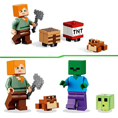 LEGO 21240 Minecraft Das Sumpfabenteuer Set, Spielzeug mit Figuren mit Alex- und Zombie-Figuren im Biom… – Bild 5