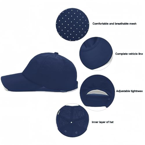 Image of Quick Dry Fit Baseball Cap - Water Repellent Sun Hat for Fishing, Running, Hiking, Golf, Surfing, Sailing, Boating