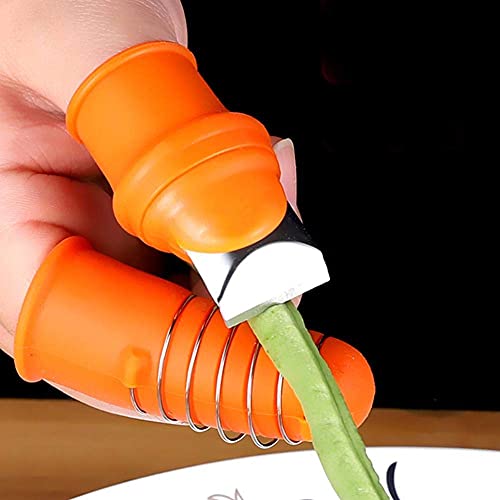 CLICKFLY® Quick Finger Rubber Vegetable Thumb Knife , Finger Covers for Kitchen and Garden, Thumb Cutter with Stainless Steel Blade