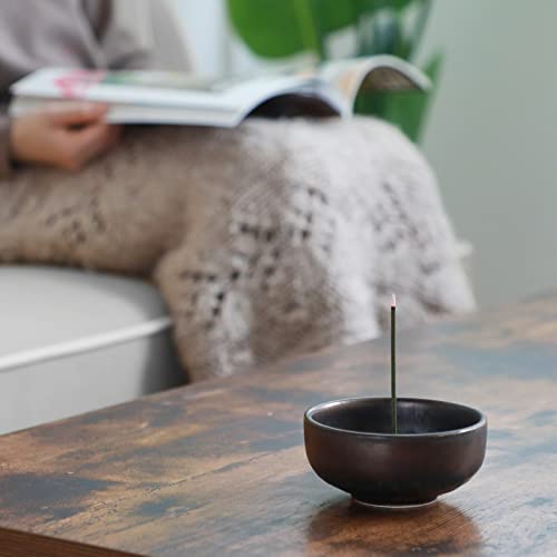 Asayu Made in Japan Zen Incense Holder for Sticks with Ash Catcher 10cm (3.9 inches) in Black and Gold - Image 2