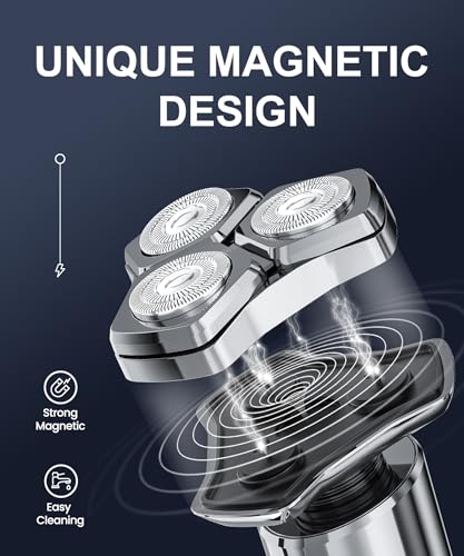 electric razor for men10000rpm high-speed motor ipx8 waterproof usb fast charging 5-min quick charge amp travel lockblackampgray