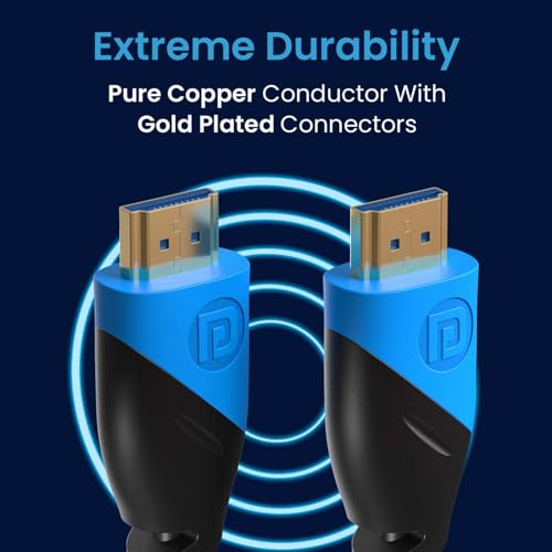 Image of Portronics Konnect Sync 4K@60Hz HDMI to HDMI Cable (1.5M), Gold-Plated Connectors, Pure Copper Core, ARC /eARC Support, PVC Build, Compatible with Smart HDTV, Laptop, Monitor, Projector (Blue)