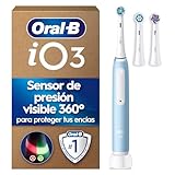 Oral-B iO 3 Cepillo De Dientes Eléctrico con 3 Cabezales, Azul - Mango Recargable, 3 Modos de Cepillado con Blanqueamiento Dental, Sensor de Presión, Regalos Originales para Mujer y Hombre