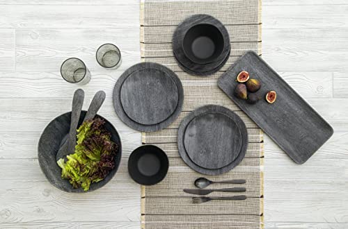 Tarhong Faux Real Blackened Wood Cereal Bowl, 6”, 13.5-Ounce, Planta (Majority Plant Based Melamine Material), Shatterproof, Indoor/Outdoor, Set Of 6 #TOP3