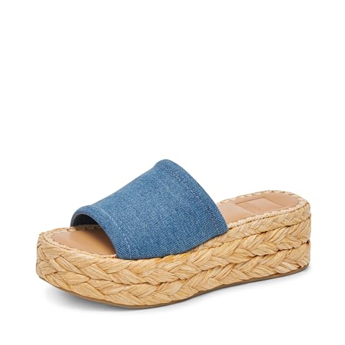 Image of Dolce Vita Women's Chavi Slide Sandal, Blue Denim, 8 UK