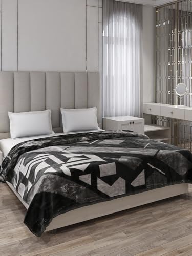 Image of Monte Carlo Double Bed Heavy Winter Blanket Moon Valley 2 Ply Box Pack 870 GSM | 4.5 KG, (240x220 CM), Dark Grey