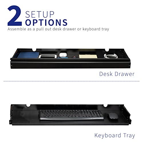 Vivo Extra Large 33 Inch Under Desk Sliding Pull-Out Drawer Or Keyboard Tray For Office Desk, Oversized Storage For Sit Stand Workstation, Slim Organizer, Black, Desk-Dr33-B #TOP4