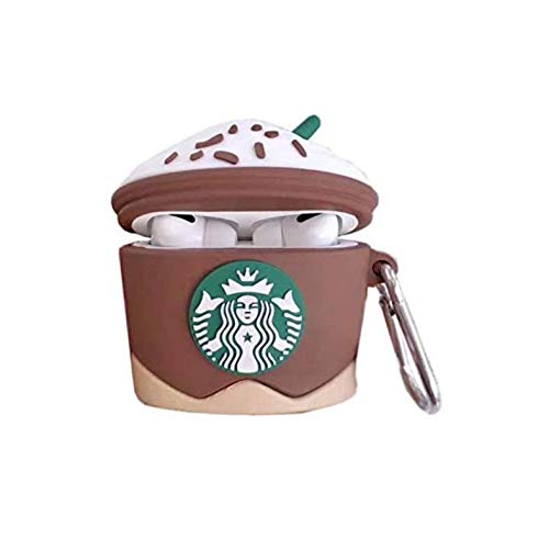 Coffee Ice Cream Cartoon Case for Airpods,Fashion Cute Cool Design for Girls Boys Kids Teens, Accessories Carabiner Protective Fun Fashion Character Skin Soft Silicone Cover for Air pods 3