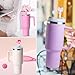 6PCS Bow Straw Toppers, Cute Straws Covers for Stanley 30&40 Oz Tumbler with Handle, 10mm Dust-Proof Drinking Straw Dispensers Straw Topper Cap for Girls Kids (Pink Bow)