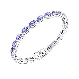 Belinda Jewelz Tanzanite Tennis Bracelet Gift for Women Classic Jewellery 925 Sterling Silver Oval G