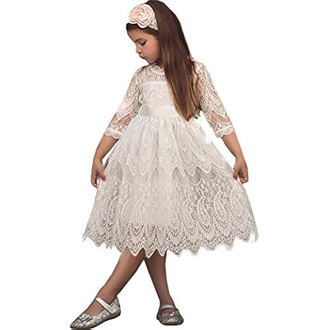 TTYAOVO Vestido de Novia Bordado de Encaje para Niñas Cover