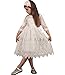 TTYAOVO Ragazze Ricamato in Pizzo Principessa Vestito da Festa Flower Girl Abito da Sposa Taglia130 (5-6 Anni) 481 Bianco
