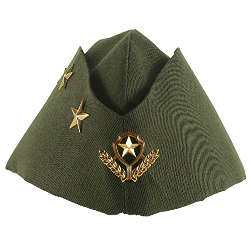 BESPORTBLE Sailor Dance Hat Square Dance Performance Sailboat Fan Stewardess Boat Autumn Three Stars Wheat Berets Cap (Green) Halloween Party Favors