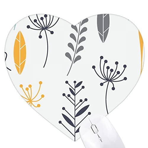 Tapis de souris coeur fleurs style herbier pour une décoration de bureau poétique et zen
