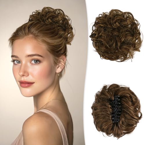 RUWISS Large Messy Bun Hair Piece with Claw Clip Human