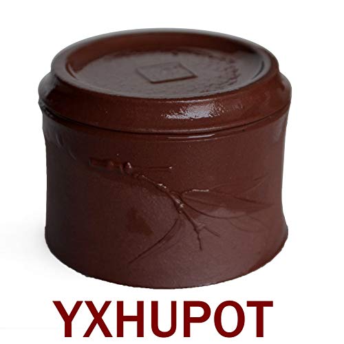 Yxhupot 4Pcs Teacup 80Ml Chinese Yixing Clay Zisha Cup Anaglyph Bamboo (Dark Purple) #TOP1