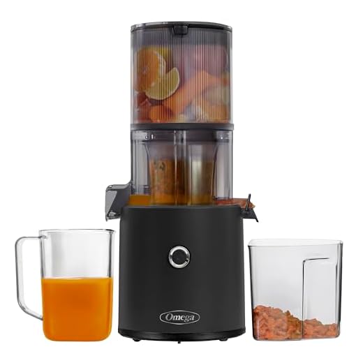 Omega Juicer JC2022BK11 Slow Masticating Cold Press Vegetable and Fruit Juice Extractor Effortless Series for Batch Juicing with Extra Large Hopper for No-Prep, 68-Ounce Capacity, 150-Watts, Black