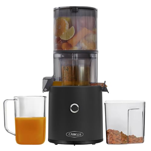 Omega Effortless Batch Cold Press Juicer - Hands Free Vegetable and Fruit Masticating Juicer Machine with 68-oz. capacity, Extra Large Hopper No-Prep whole recipe juicing, Easy Clean, 150-Watts, Black by Omega - Used condition - US$317.52