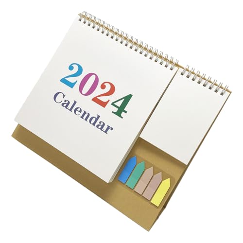 healvian 年卓上カレンダー 厚手紙使用 書き込みやすいスケジュール管理用 小型スタンディングデスクプランナー オフィスや自宅の装飾に 年