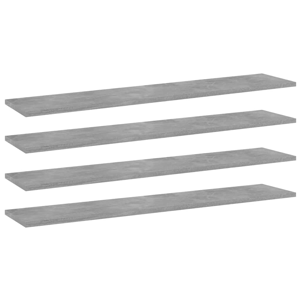 vidaXL 4x Wall Shelf Boards White Bookrack Extra Shelf Panels Bookcase Panel Furniture Fitment Study Room Library Concrete Grey Engineered Wood โ image 1