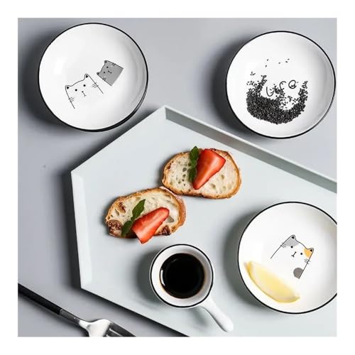 Bol à sauce en céramique motif chat multicolore 2,3x10cm pour apéritif