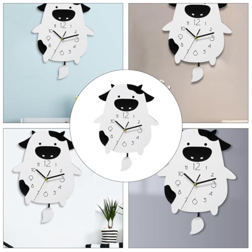 Horloge murale vache décoration intérieure moderne acrylique blanc - 7