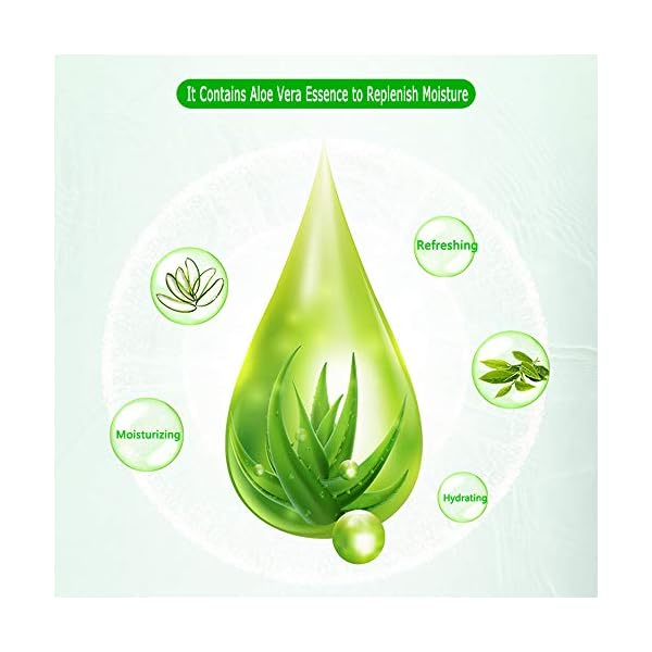 Aloe Facial Skincare Sheet Hydrating Moisturizing Revitalizing Facial Skincare Sheet for Dry, Oily, Sensitive and Tired Skin 25ml/0.8oz, Pack of 10