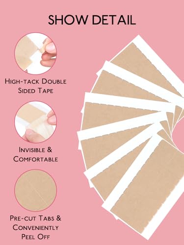 Image of WENNALIFE Hair Extension Tape Tabs Clear Double-Sided, 180 Pcs