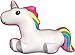 iscream Happy Glitter Rainbow Unicorn 22.5" x 17.5" Fleece Back Microbead Pillow