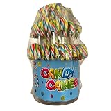 Caramelos Bastones de Caramelo Navideños | 100 y 120 Unidades | Colores Rojo-Blanco o Tricolor | Sin Gluten | Dulces Originales y Dulces Navidad (100u, Rainbow)