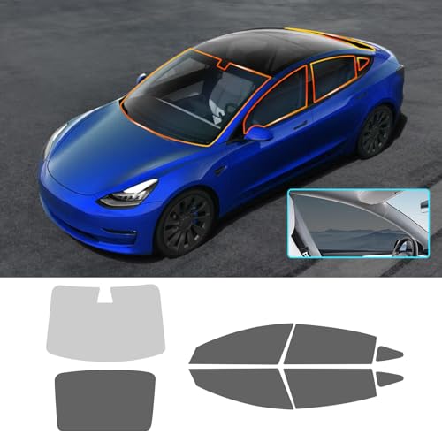 FDAIUN for Tesla Model 3 2018 2019 Precut Window Film Tint Kit All Sides Privacy Block Infrared UV Rays Sun Blocking Protection (Front Windshield 80% + Side Windows 20% + Rear Windshield 20%)