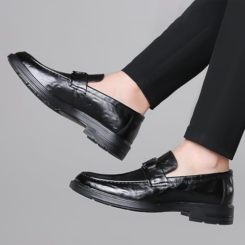 Men's Casual Leather Shoes, Slip-On Moccasins, Breathable & Comfortable Dress Shoes for Men, Perfect for Business Casual, Leisure4