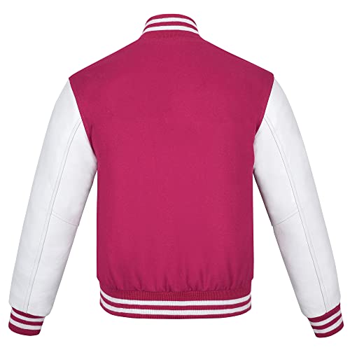 Image of Varsity Jacket Baseball Letterman Jacket- Wool and Leather Premium Quality Unisex Basketball Jacket