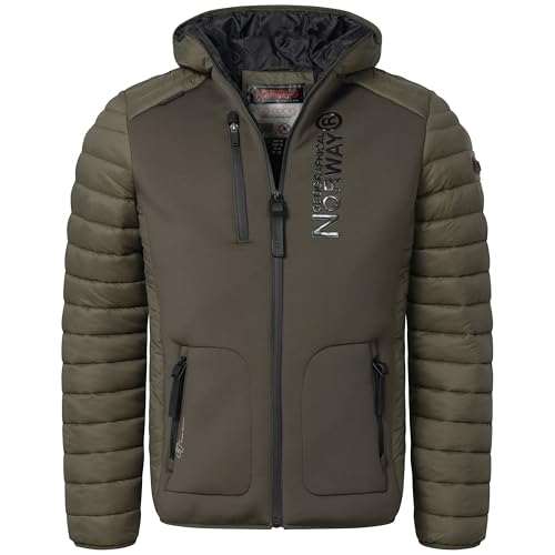 Geographical Norway Chaqueta acolchada de hombre con capucha - Anorak cálido y forrado S-7XL para outdoor, esquí, snowboard, para invierno/otoño - IMS Production, XXL