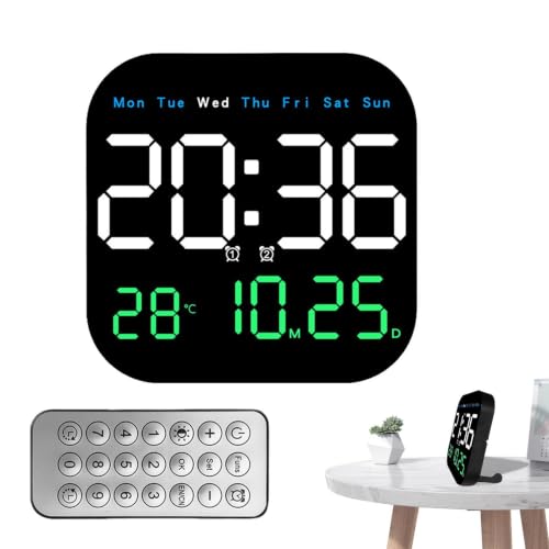Horloge murale numérique LED avec télécommande pour un salon moderne - 2
