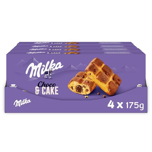 MILKA - Choco & Cake - Lot de 4 Boîtes de 5 Sachets de Gâteau Choco & Cake - Gâteaux Moelleux...