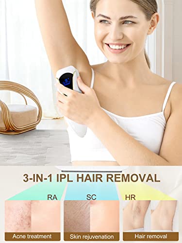 Laser Hair Removal for Women and Men with Ice-cooling System,3-In-1 IPL Hair Removal Device at Home,Permanent Hair Remover Upgraded 999,999 Flashs for Facial Legs Arms Armpits Body Lifetime Use