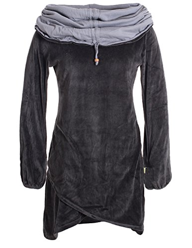 Preisvergleich Produktbild Vishes - Alternative Bekleidung - Zweifarbige Samttunika mit Schalkragen schwarz 38-40
