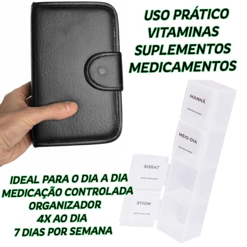 Porta Cápsulas Estojo Elegante Portátil Bolsa Viagem Separador Remédio Vitamina Suplemento (Porta Co