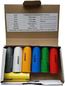 KD89 7 polijstpasta's Solides Luxor voor alle ferro, niet-ferro, edelmetalen, harslakken en kunststoffen, 30 x 80 mm, Meerkleurig, Veelzijdig te gebruiken