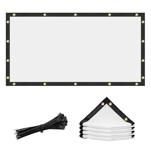 Amgo 7' x 9' White Custom Size Shade Cloth with Grommets - 90% Sunblock, Durable Mesh Fabric Tarp for Dog Kennel Cover, Fence Privacy Screen, Greenhouse, Chicken Coop & Pet Playpen