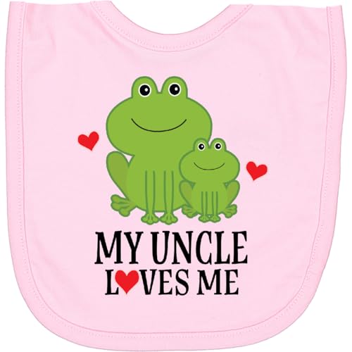 inktastic My Uncle Loves Me Frog Newborn Bib