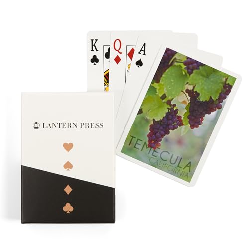 Lantern Press Temecula, California, Uvas en Vid, 52 Cartas Poker