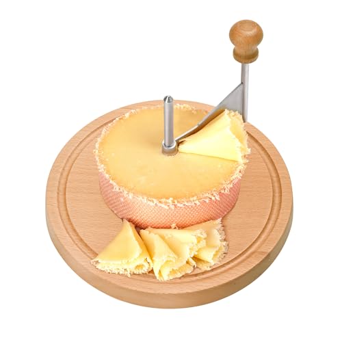 WILLOWDALE Wooden Cheese Curler, 8.5 Inch Stainless Steel Cheese Shaver, Manual Cheese Slicer Kit, Suitable for Home, Restaurants, Cafes, and Dessert Shops