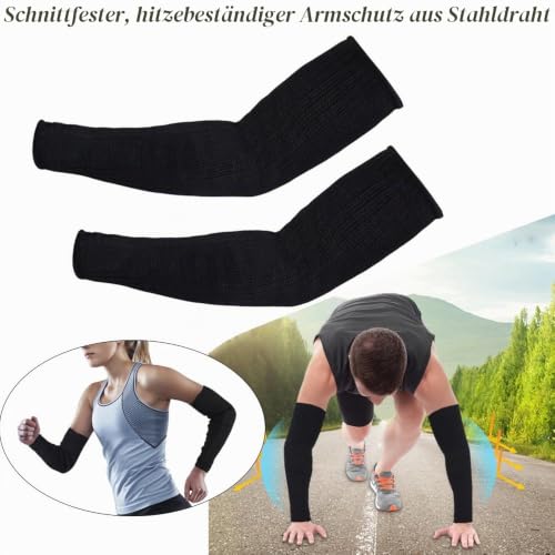 Foto von Yosoo 1 Paar Kevlar Sleeve Armschutz Ellenbogenbandage Unterarmschütze Anti-Schnitt Brennen Resistent Arm Sleeve, Schwarz