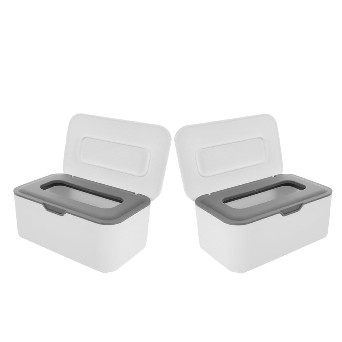 Boîte pour Lingettes Portable Légère en Pp Couvercle Étanche, Lot de 2 Pièces, Distributeur de Lingettes pour Voyage ou Poussette