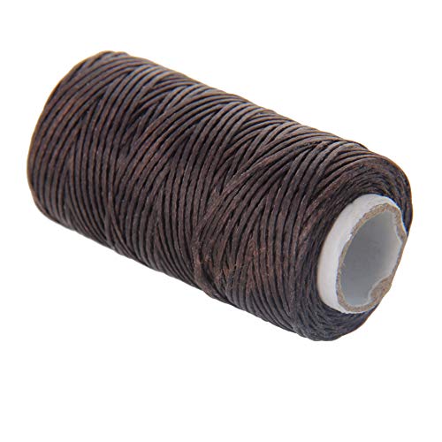 Hilo encerado plano para coser cuero 1mm 50m marrón miniatura 1