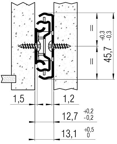 Coulisse à billes télescopique - Longueur : 450 mm - FULTERER